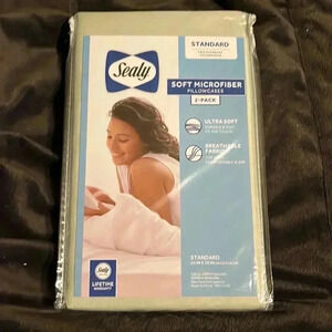 🆕 Sealy Standard Pillowcase Set In Light Green